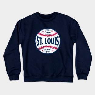 St. Louis Retro Big League Baseball - Red Crewneck Sweatshirt